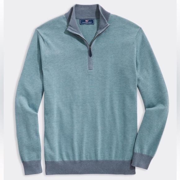 NWT vineyard vines Thaxter Stripe Quarter Zip - Picture 4 of 4